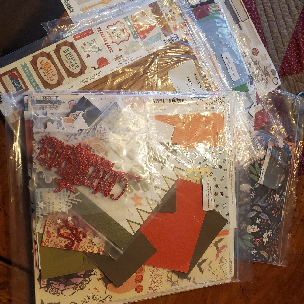 Paper scraps (print and pattern), stickers,etc